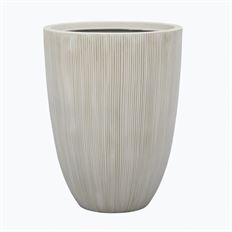 PLANTER FIBER GROOVED 19X14.5" WHT