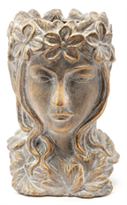 LADY HEAD PLANTER 12X5.25X5.25 TAN