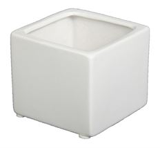 POTTERY 3"H 3X3"O WHITE MATTE