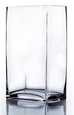 VASE RECTANGLE 9"H 3X4"O CLEAR