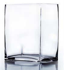 VASE RECTANGLE 8"H 6X4"O CLEAR