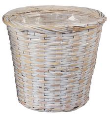 POTCOVER 11.5" SPLIT FERN WHITEWASH