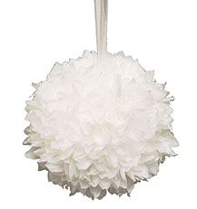 BALL, FLORAL 7.5" WHITE