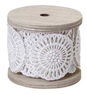 LACE 2" MEDALLION ANT WHITE 6.6'