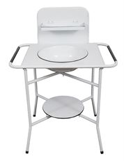 ENAMEL FOLDING WASHSTAND 30" WHITE