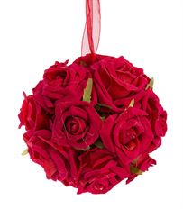 ROSE BALL 6" VELVET RED